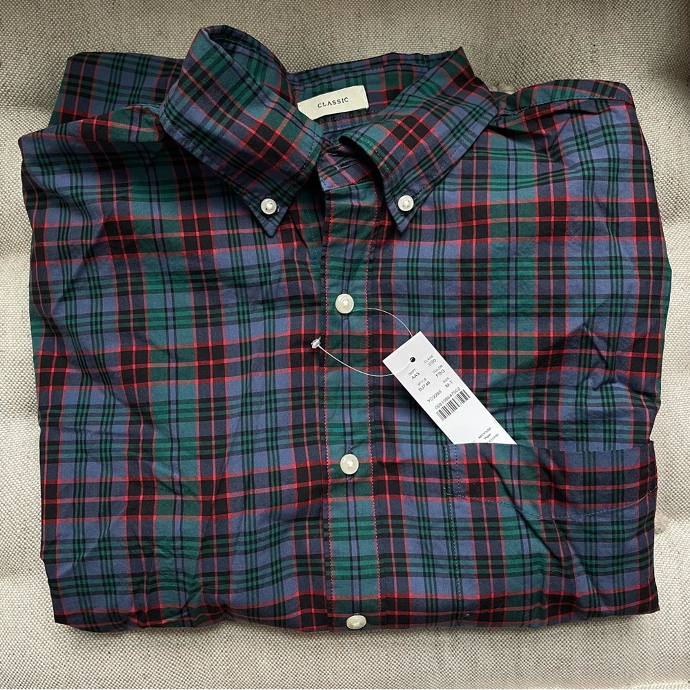 NWT JCrew Tall Secret Wash Long Sleeve Cotton Shirt | M